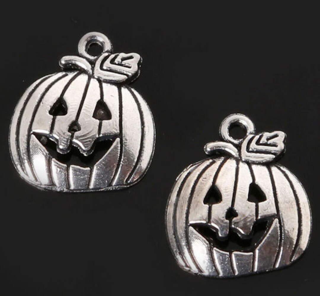 6pcs Halloween Pumpkin Charm Antique Silvercharm Earring - Etsy