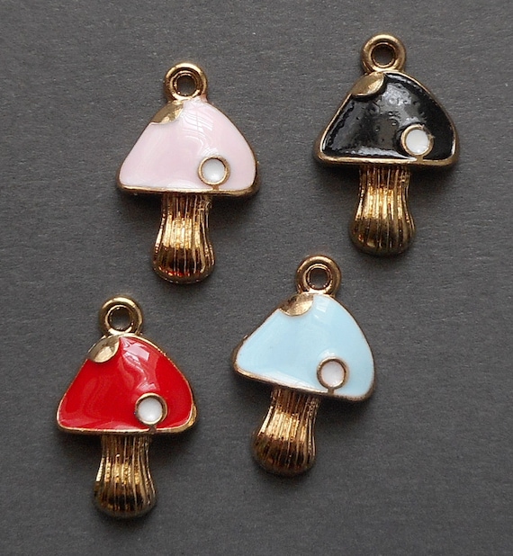 6pcs-gold tone enamel bow Charm-you pick the color