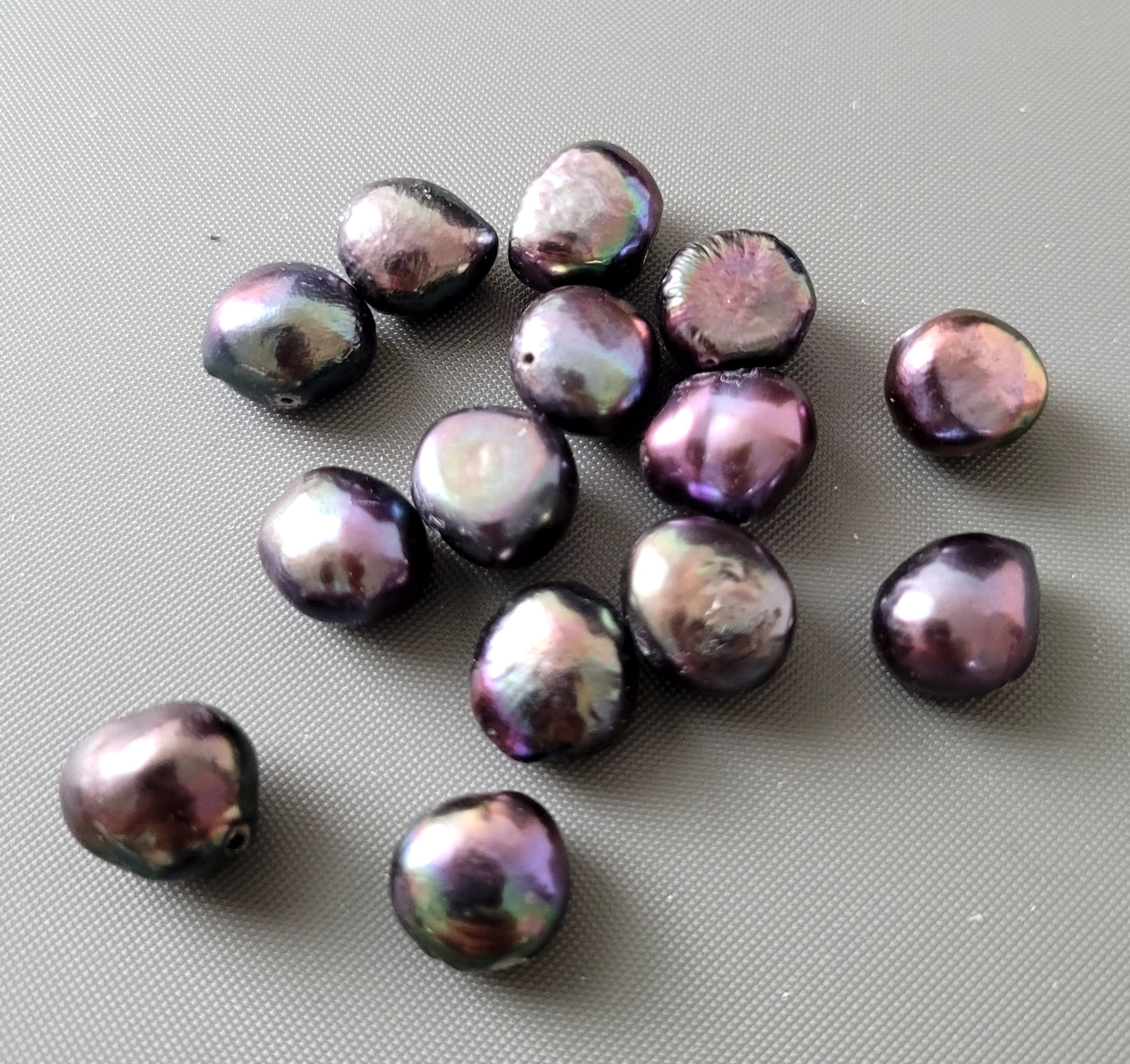 10pcs, 10mm-12mm BIG Irregular Baroque Black Pearls