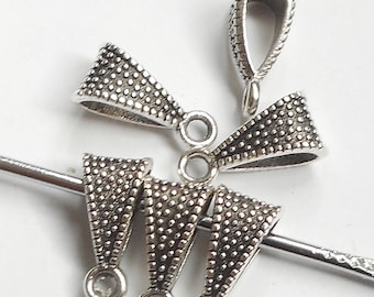 10pcs--big hole silver tone bails, pendant connector, pendant holder, necklace finding-bronze tone available