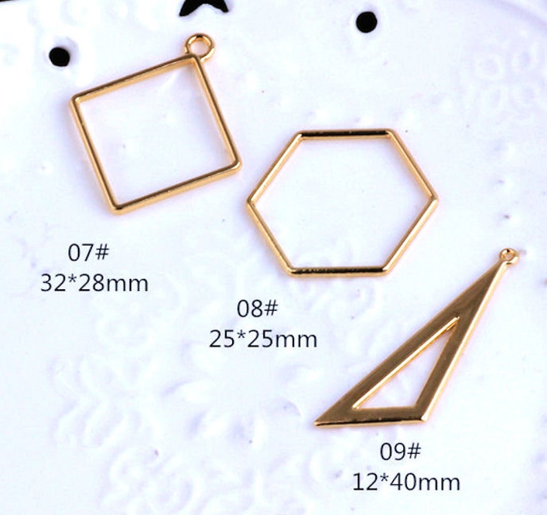 4pcs-1.25 gold tone diamond shape earring loop diamond earring connector-more styles