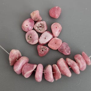 20pcs-Chunky Natural Rhodochrosite gemstone Chips, bracelet beads, earring beads