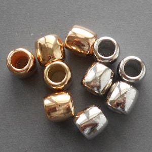 10pcs--7mm big hole barrel beads, 11mmX10mm spacer beads, stopper beads, big hole tube beads-more colors