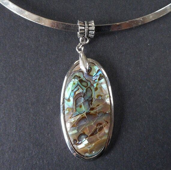 BOROSA Colgant De Concha De Abulón Natural, Joyería Con Forma De