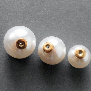 More size-white faux Pearl Ear Plugs, Ear blocks, Earring backs DIY Earring findings