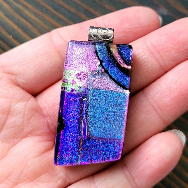 1pc-Unique Purple Pink Murano glass pendant, art glass pendant  45mmX22mm