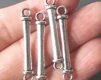 Łącznik do kolczyków ze srebra próby 3 mm, 2-pętlowy, do wyrobu biżuterii, zestaw 8 szt.