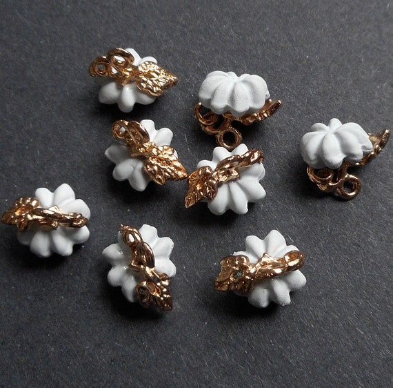 4pcs-3D enamel white pumpkin charm-more colors