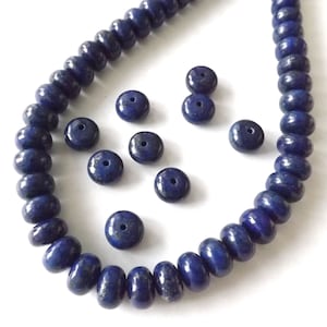 10 Stück-8mmX5mm-natürliche Lapis Lazuli Rondell Perlen Set, Lapis Rondell Perlen