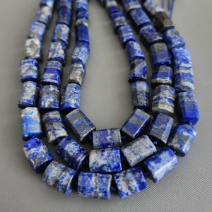6pcs-Natural Untreated Lapis Lazuli gemstone beads, lapis Lazuli tube beads, DIY Lapis Lazuli jewelry