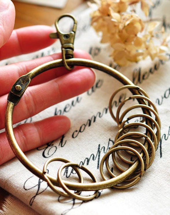 Bangle Key Ring, Monogram, Leather Bracelet Key Ring , Tassel Ring Circle  Key Ring Keychain Wristlet for Women Girls Keep Your Hand Free 