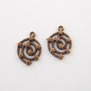 8pcs-silver tone Spiral with stars charm-bronze tone available image 8