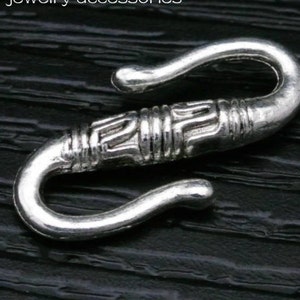6pcs, 3 sets- S hook connector-Antique silver tone S hook connector, S hook clasp