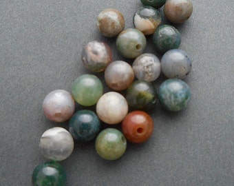 30pcs-6mm Multi color natural India Agate gemstone beads