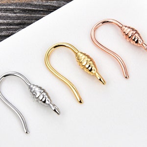 6Stk,3pairs-15mmX8mm Ohrhaken, Französische Ohrringhaken-Farbauswahl