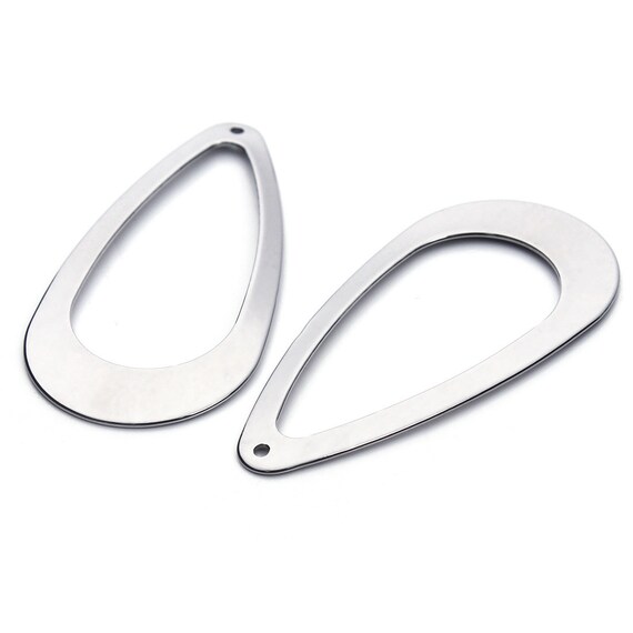 2pcs-1.5/" teardrop earring drop-Stainless steel tear drop charm