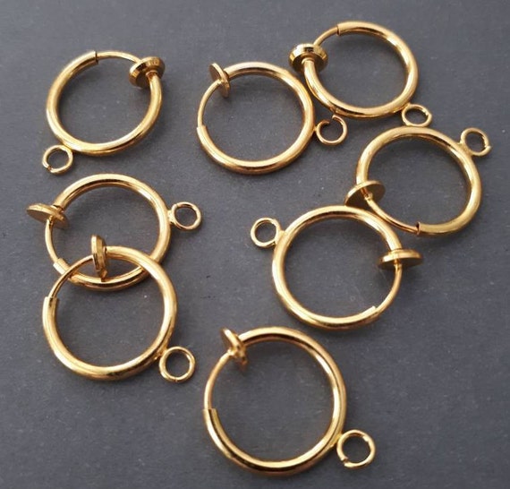 10pcs 5pairs gold Spring Clip Earring Finding Gold Hoop Clip Earring component With Loop Earring Supply pick the Color Etsy