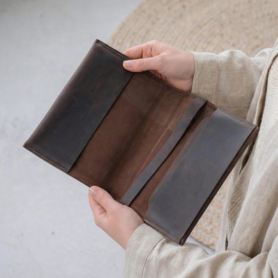 Custom size leather book cover, Personalized book cover, Book protector cover, Handmade book sleeves, Large book cover, Book cover with name