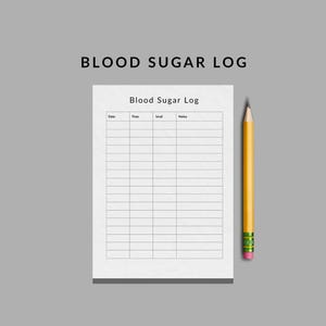 Registro glicemico stampabile / Tracciatore glicemico PDF / Foglio di gestione del diabete / Registro glicemico giornaliero per A4 e Lettera USA