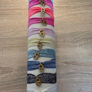 Bracelet maille marine pailleté doré fait main en acier inoxydable