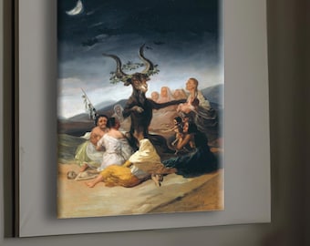 フランシスコ・デ・ゴヤ 魔女のサバト 大きな雄ヤギ、大型油絵複製