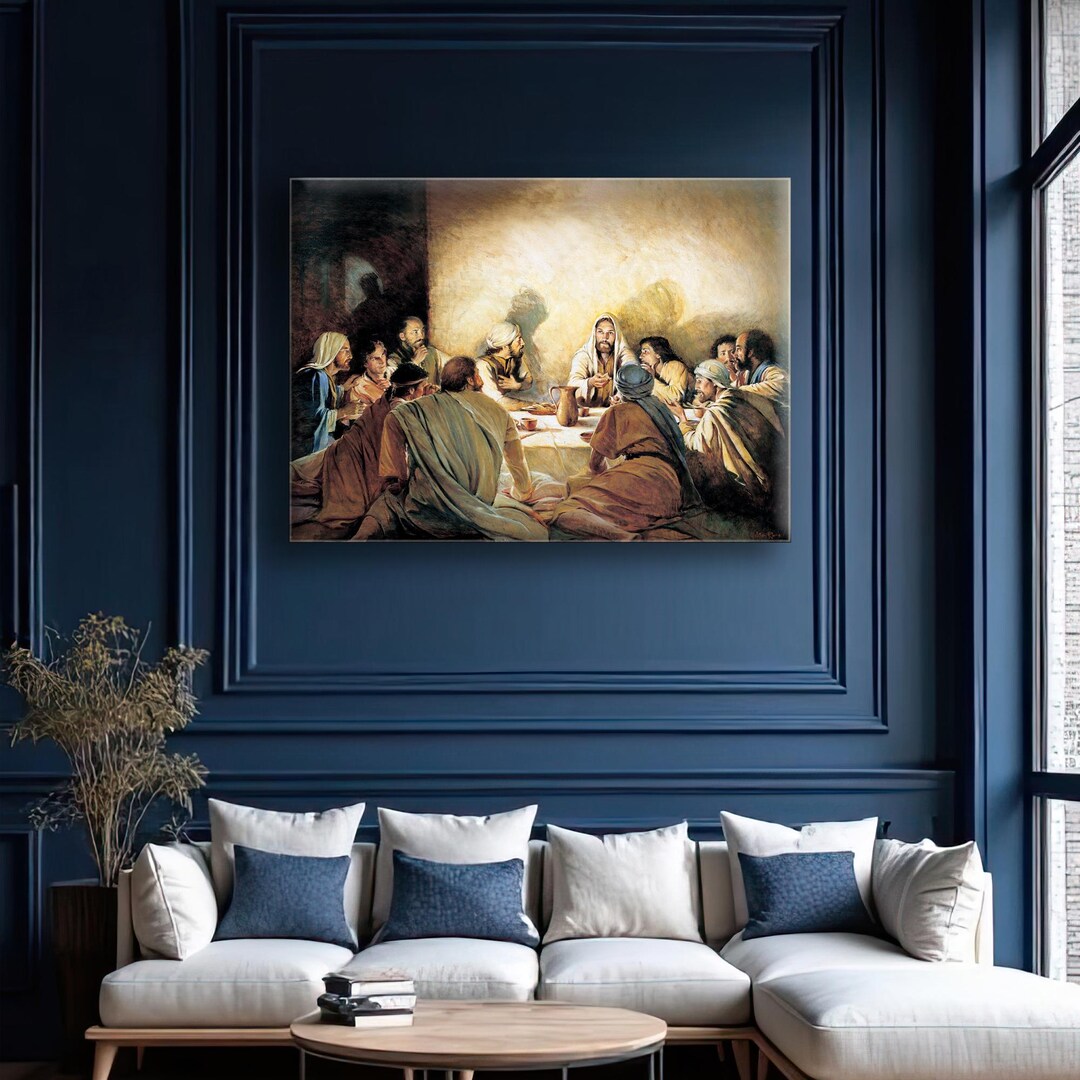 Jesus Christ Framed Poster Canvas Wall Art | Last Supper Home Decor ...