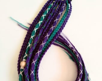 Horquilla para el cabello rastafari trenzada morada