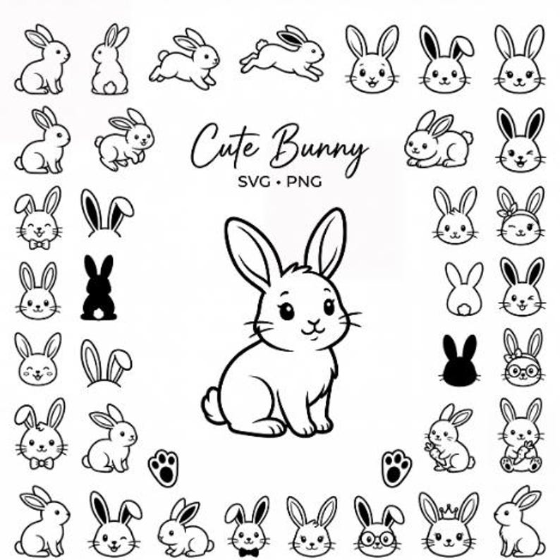 Bunny SVG Bundle | Cute Baby Rabbit Clipart Cut File | Cricut ...