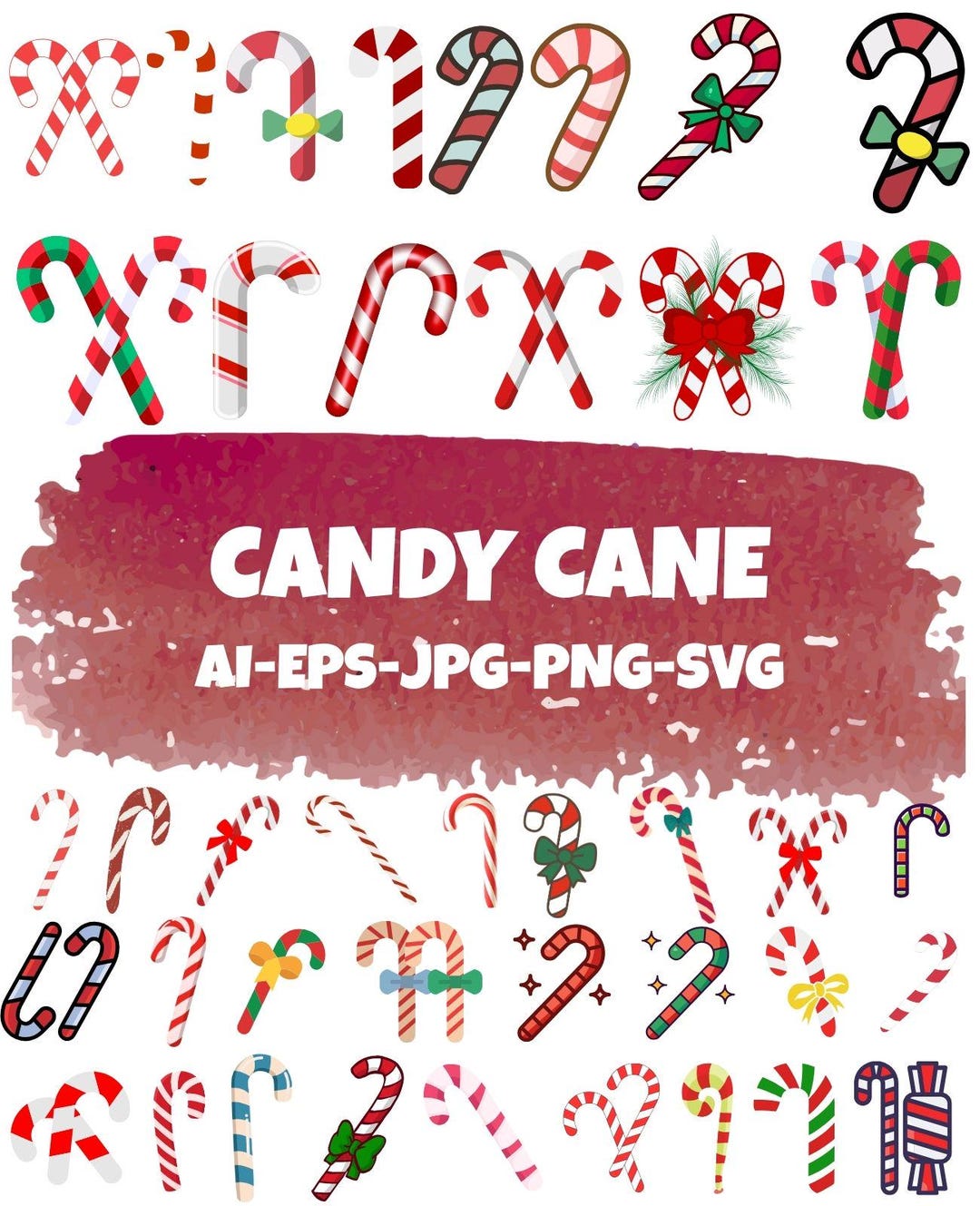 Candy Cane SVG Bundle, Peppermint Stripe SVG, Candy Lover PNG, Candy ...