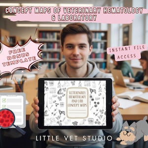 Book Concept Maps of Veterinary Hematology and Laboratory Study PDF Printable Vet Study + Bonus SOAP Template