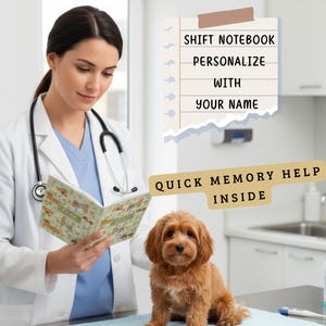 Custom Veterinary Shift Journal for Vet Students & Veterinarians. Veterinary Shift Cheat Sheets Softcover Notebook. Vet Clinical Reference