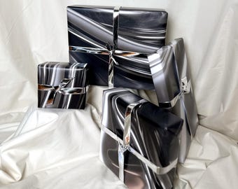 Papel de regalo con estampado cromado: Papel de regalo moderno y lujoso inspirado en el diseño de interiores