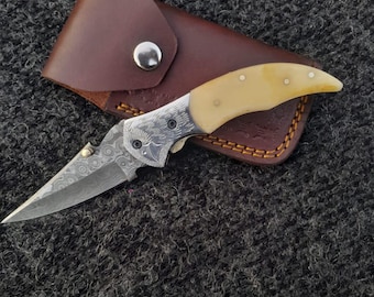 BLADEXART - Handmade Folding Knife | Foldable Blade | Natural Handle | Gift For Him, Loves Gift.