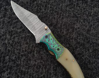 BLADEXART Handmade Folding Knife | Custom Pocket Knife | EDC Gift for Him | Camping & Outdoor Knife