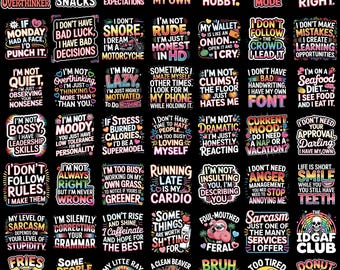 190+ Funny Sarcastic Quotes Bundle, Sassy Humor Quotes Png, Sarcastic Jokes Quotes, Funny Quotes T Shirt Sublimation, Instant Download
