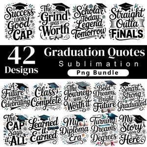 Graduation 2026 PNG Bundle, Class of 2026 Clipart, Graduation Quotes PNG, Senior Grad Cap Designs, Graduation Shirt PNG, Digital Download