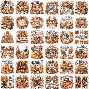 50+ Fall Quotes PNG Bundle, Autumn Sayings PNG, Pumpkin Season Shirt Designs, Cozy Fall Sublimation, Thanksgiving PNG, Instant Download