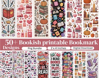 50+ Bookish Lesezeichen, druckbare Lesezeichen, würzige Lese Lesezeichen, Sublimationsdesigns für Buchliebhaber, Geschenke für Buchliebhaber, Instant Download