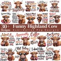 30+ Funny Highland Cow PNG Bundle, Sassy Highland Cow Sublimation Design, Sarcastic Cow Quotes PNG, Cow Lover Shirt Design, Digital Download product logo