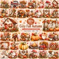 30+ Cozy Fall Clipart PNG Bundle, Rustic Cottagecore Harvest Clipart, Pumpkin & Vintage Truck PNG, Autumn Graphics, Digital Download product logo
