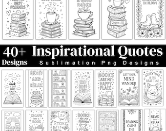Coloring Bookmarks Printable Bundle, Inspirational Quote Bookmark, Coloring Bookmark Craft, Affirmation Bookmarks for Kids, Instant Download