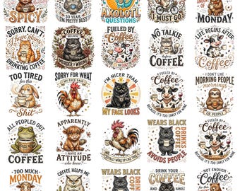 110+ Funny Animal Quotes Sublimation PNG Bundle, Funny Mug Designs PNG, Sarcastic Animal Quotes, Cute Animal Shirt Designs, Funny Animal PNG