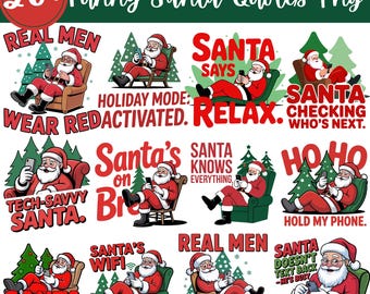 Funny Santa Christmas PNG Bundle, Sarcastic Xmas Designs (Digital Download)