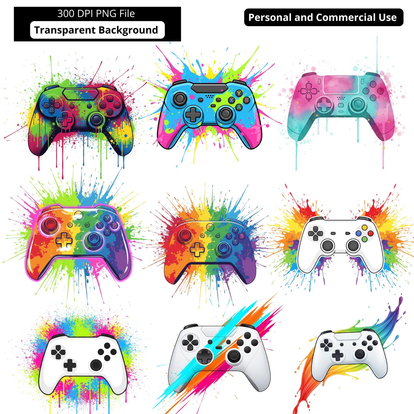 54 Game Controller Png Clipart Bundle, Video Game High Quality PNG ...