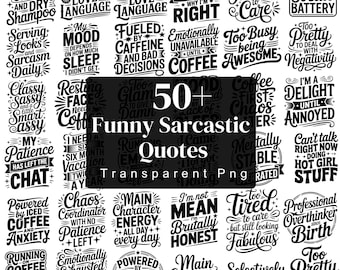 100+ Sarcastic Printable Quotes  Bundle, Sassy Quote PNG, Funny Planner Quotes, Digital Sticker Pack, Snarky Humor Quotes, Digital Download
