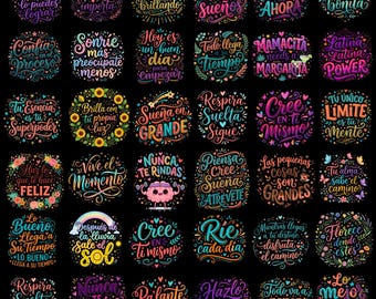 70+ Spanische Motivationszitate PNG Bundle, Inspirierende Spanische Sprüche, Positives Zitat T-Shirt Design, Sublimation Spanisches Zitat Clipart
