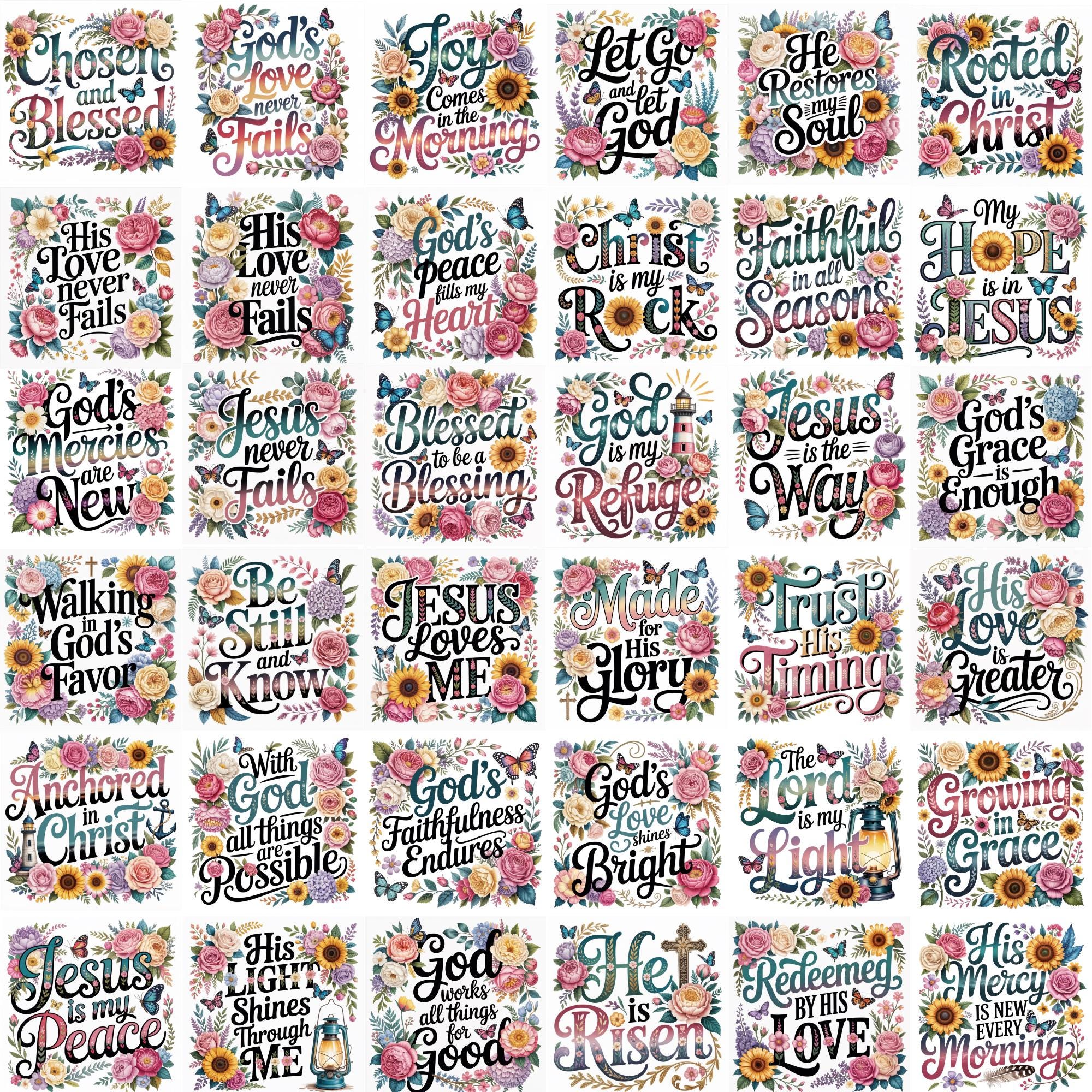 70+ Christian Clipart PNG Bundle, Bible Verse Sublimation Design ...