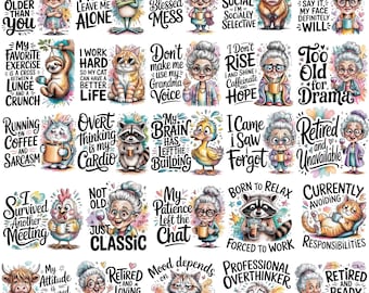 60 Novelty Funny Quotes PNG Bundle, Humorous Quote Designs, Funny Sayings Sublimation, Trendy Shirt Graphics, Digital Download