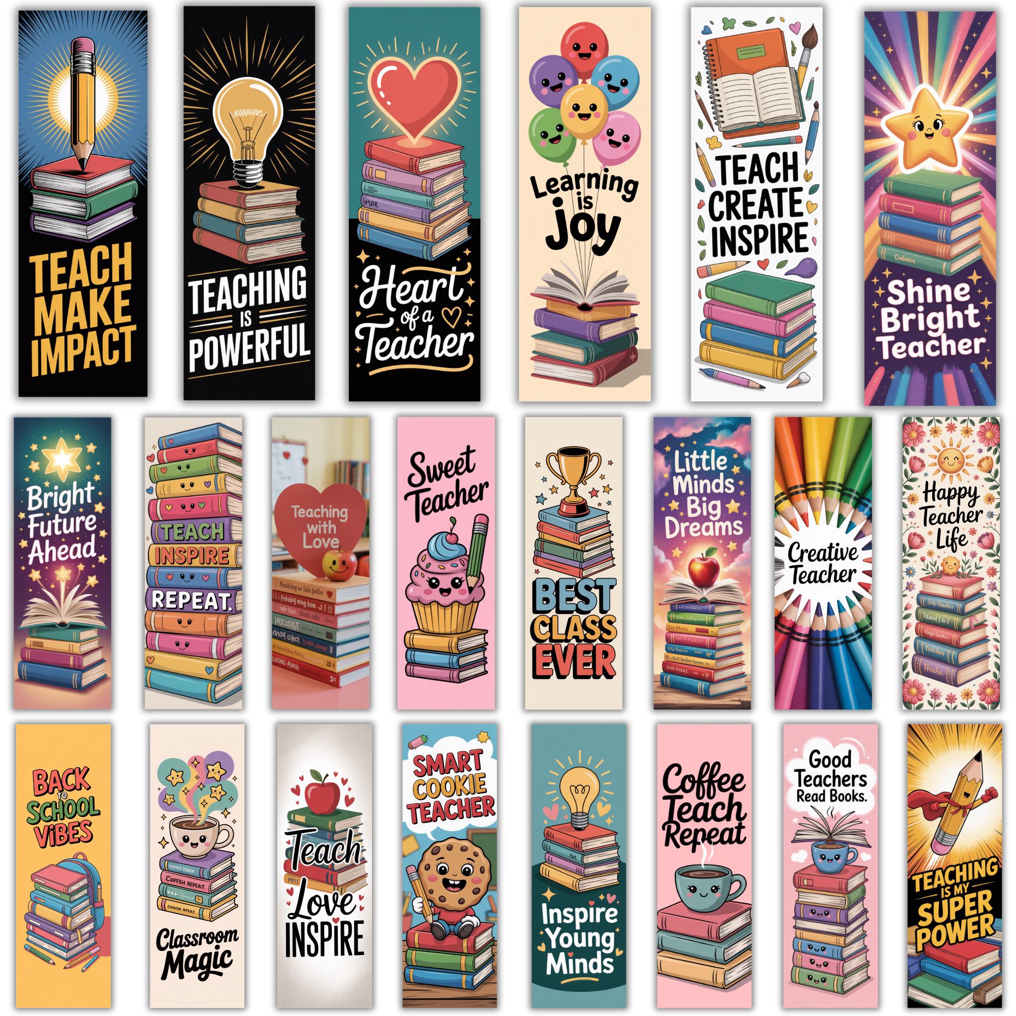 30 Teacher Appreciation Bookmarks PNG Bundle, Best Teacher Quotes ...