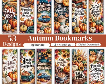 32 Watercolor Autumn Bookmarks Bundle, Fall Printable Bookmarks, Autumn Leaves Bookmark Set, Cozy Reading Bookmarks, Instant Download